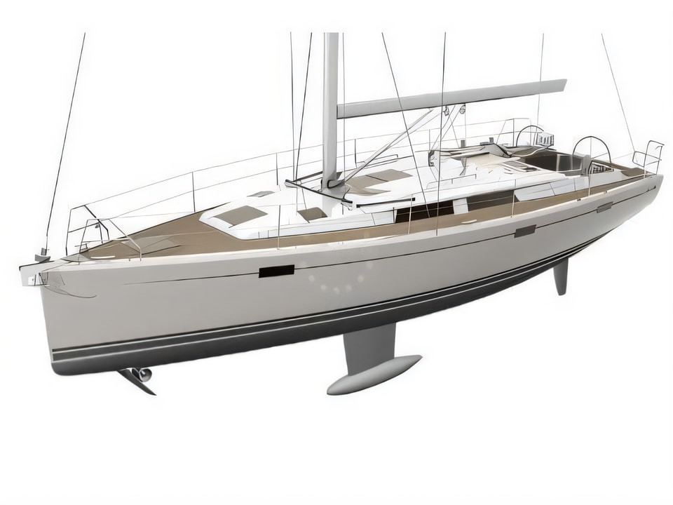 Exterior overview of Hanse 415 sail boat for charter from SCT Marina Trogir in the Split sailing area Croatia