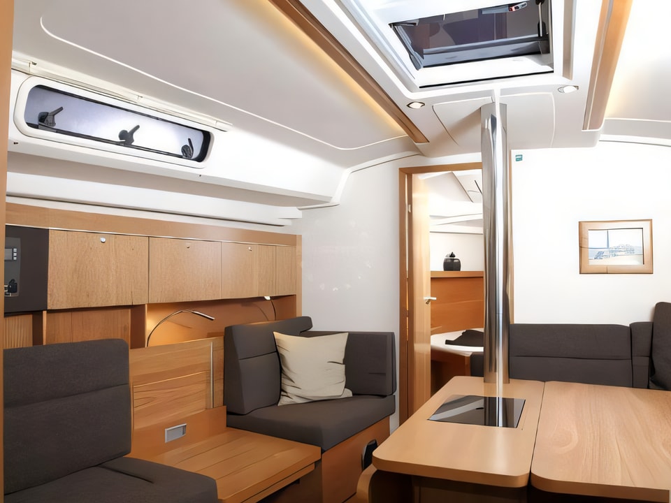 Interior of Hanse 415 sail boat with 3 cabins Croatia yacht charter