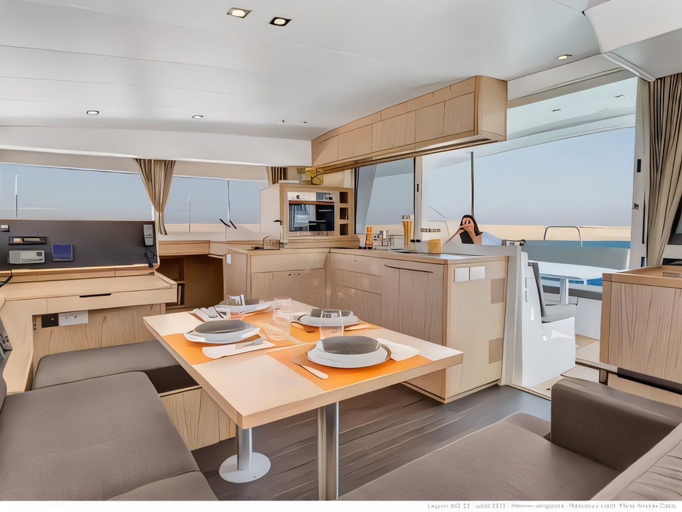 Interior of Lagoon 400 S2 catamaran with 6 cabins Croatia yacht charter