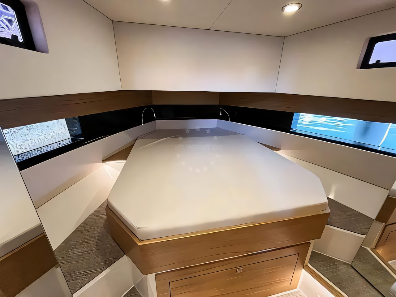 Layout of De Antonio D42 Open motor boat with 2 cabins Croatia yacht charter