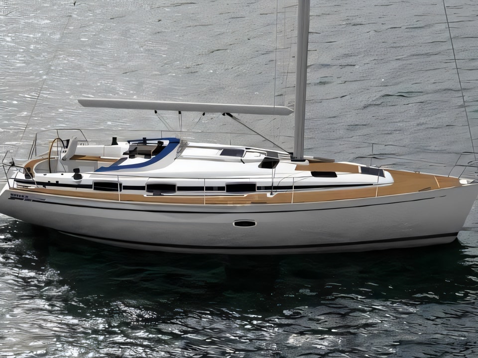 Exterior overview of Bavaria Cruiser 37 sail boat for charter from Biograd Sangulin in the Zadar sailing area Croatia
