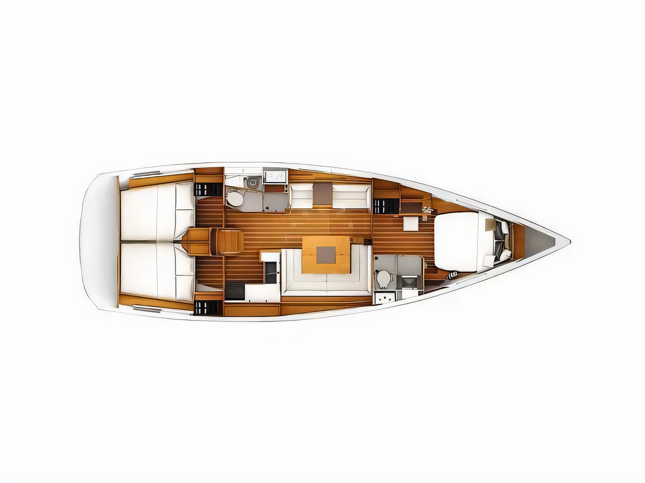 Interior of Sun Odyssey 439 sail boat with 3 cabins Croatia yacht charter