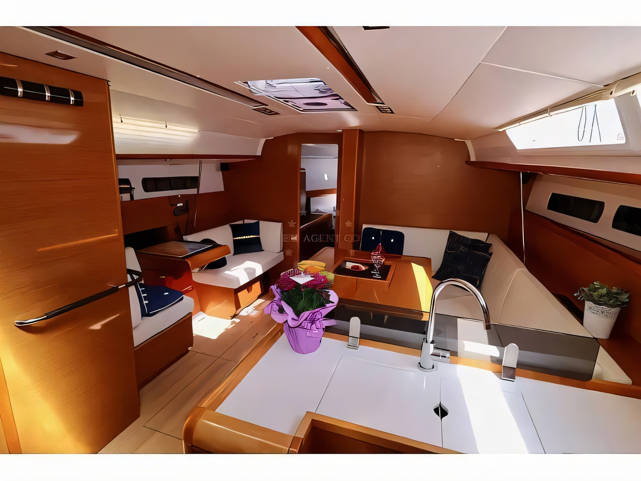 Layout of Sun Odyssey 439 sail boat with 3 cabins Croatia yacht charter
