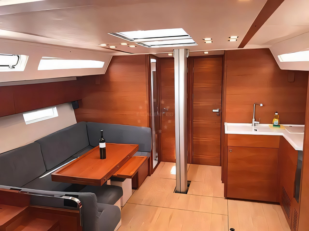 Layout of More 55 sail boat with 6 cabins Croatia yacht charter
