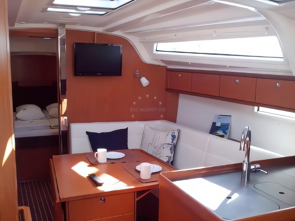 Interior of Bavaria Cruiser 37 sail boat with 3 cabins Croatia yacht charter