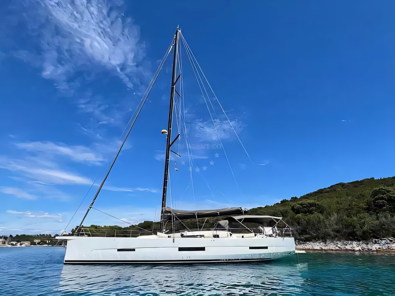 Exterior overview of Dufour 56 Exclusive sail boat for charter from Sibenik Marina Mandalina in the Kornati sailing area Croatia