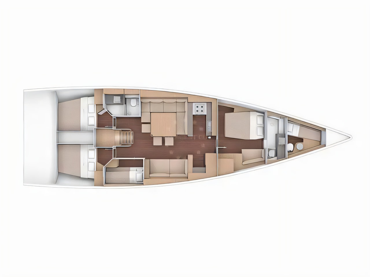Interior of Dufour 56 Exclusive sail boat with 4 cabins Croatia yacht charter