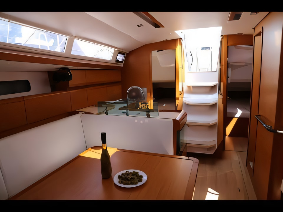 Interior of Sun Odyssey 419 sail boat with 3 cabins Croatia yacht charter