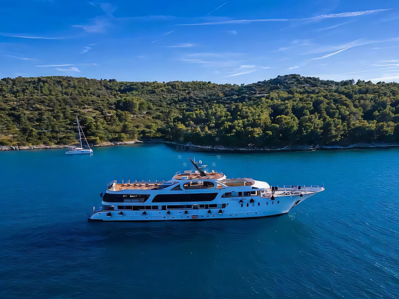 Exterior overview of Adriatic King cruiser for charter from Split Port in the Split sailing area Croatia