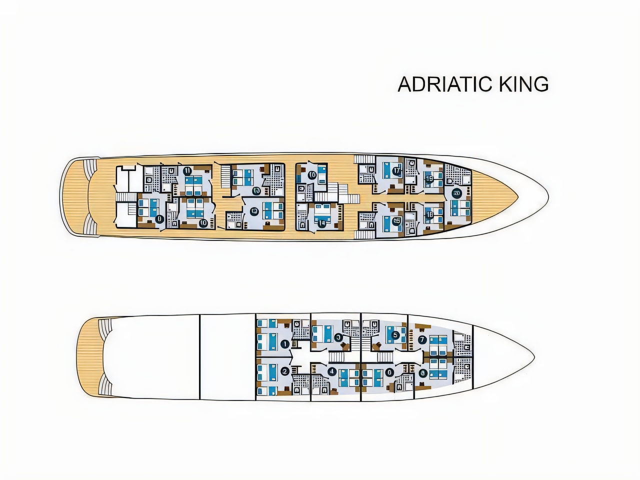 Interior of Adriatic King cruiser with 1 cabins Croatia yacht charter