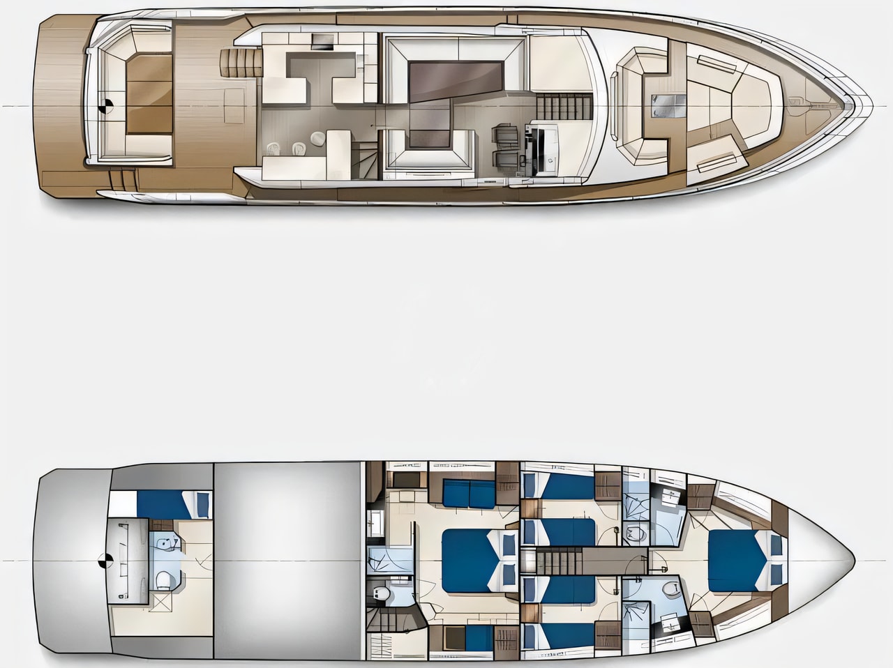 Interior of Galeon 680 Fly motoryacht with 4 cabins Croatia yacht charter