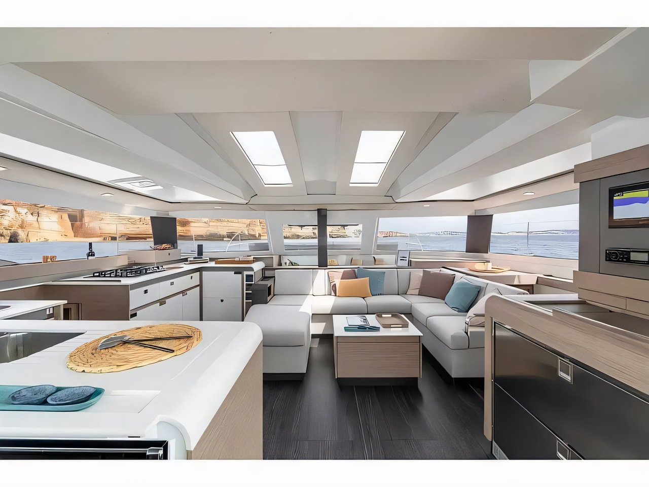 Layout of Elba 45 catamaran with 4 cabins Croatia yacht charter