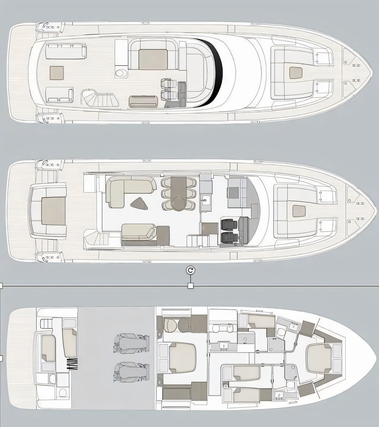 Layout of Azimut Magellano 66 motoryacht with 5 cabins Croatia yacht charter