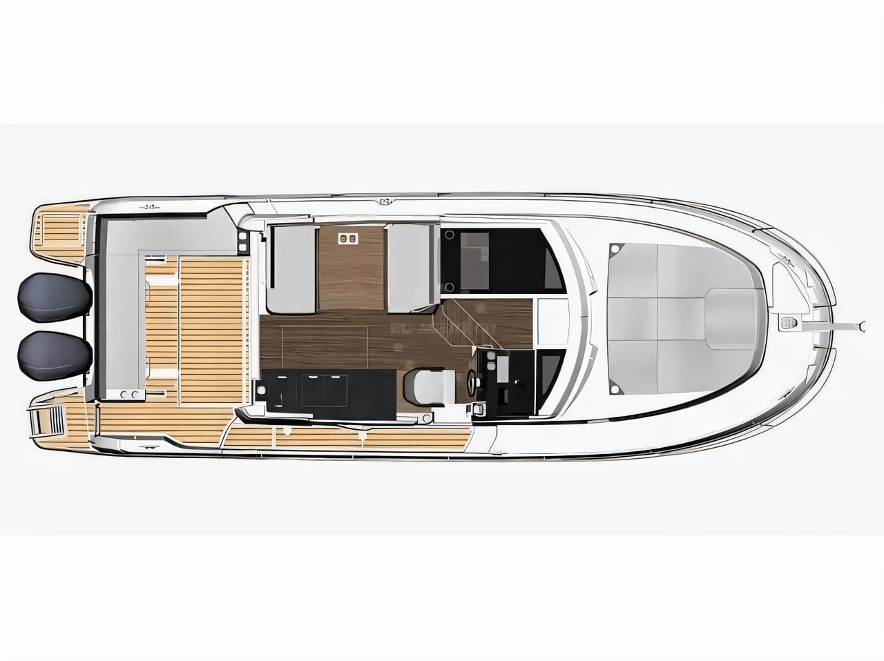 Interior of Merry Fisher 1095 motor boat with 3 cabins Croatia yacht charter