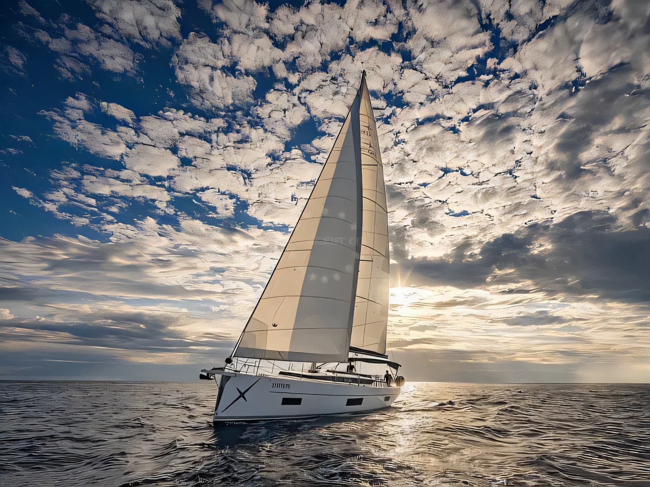Exterior overview of Bavaria C45 Style sail boat for charter from Pula Tehnomont Marina Veruda in the Istria / Kvarner sailing area Croatia