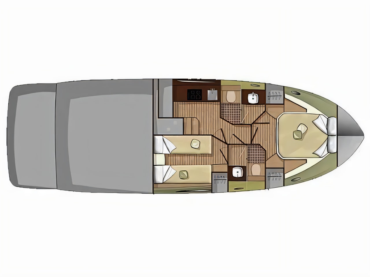 Interior of Sessa Fly 42 motor boat with 2 cabins Croatia yacht charter