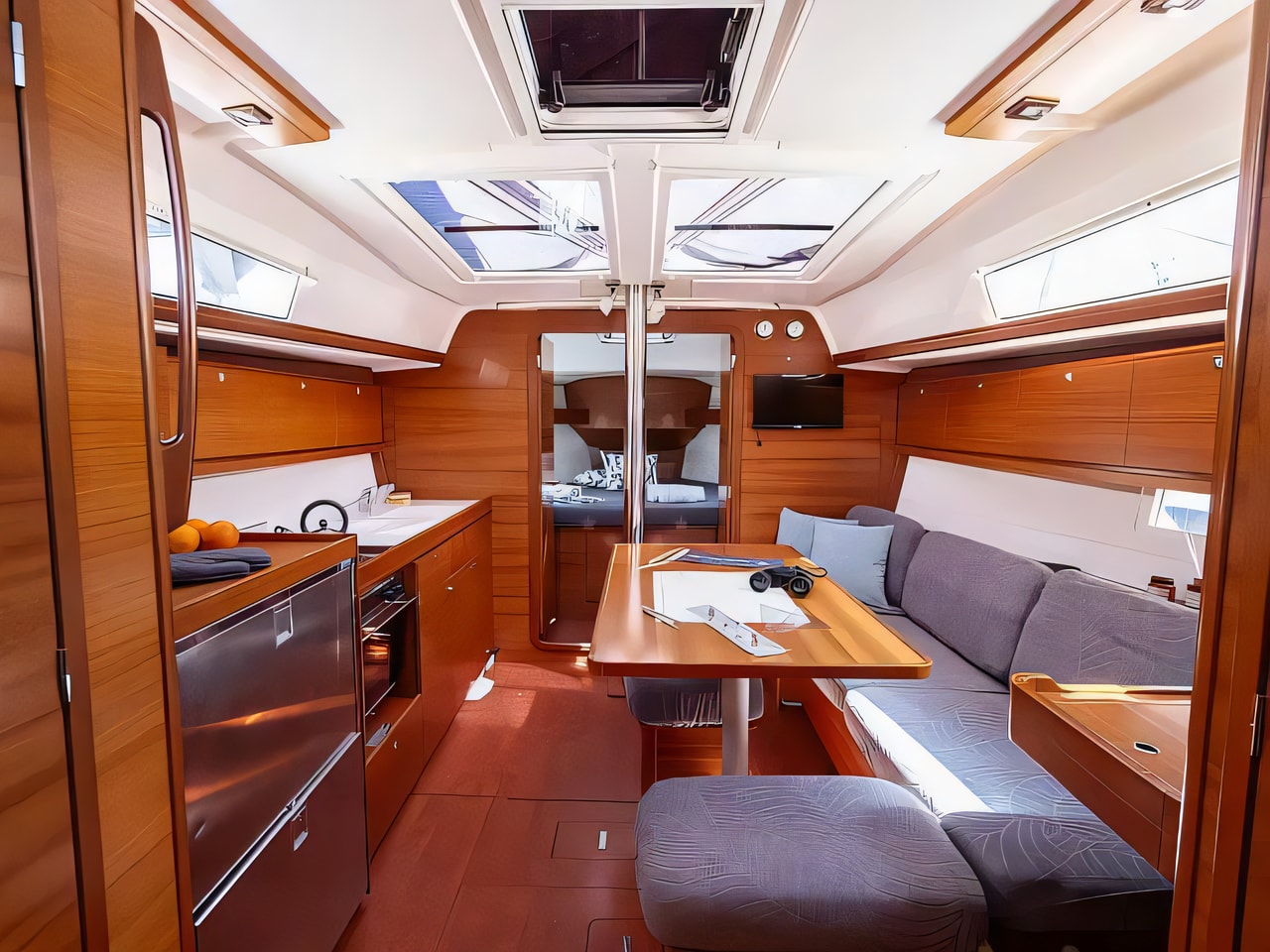 Dufour 382 Grand Large yacht layout 3 cabins Croatia charter