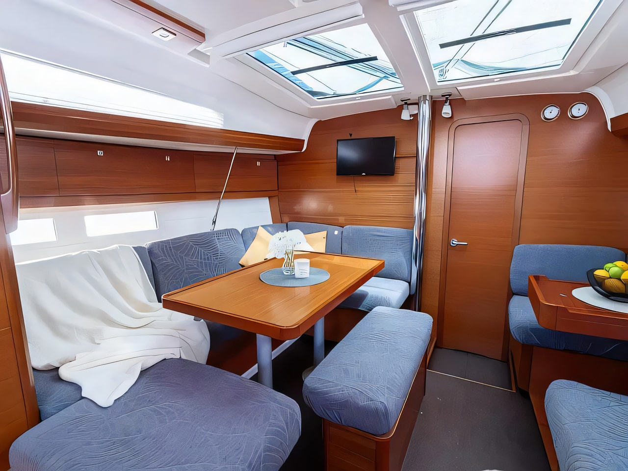 Layout of Dufour 412 Grand Large sail boat with 3 cabins Croatia yacht charter