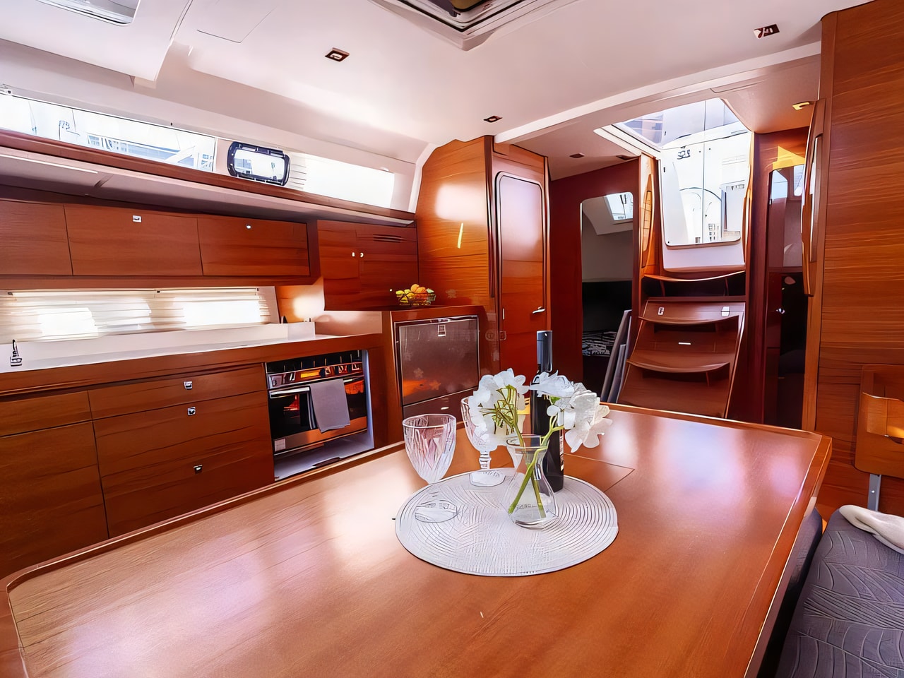 Layout of Dufour 460 Grand Large sail boat with 4 cabins Croatia yacht charter