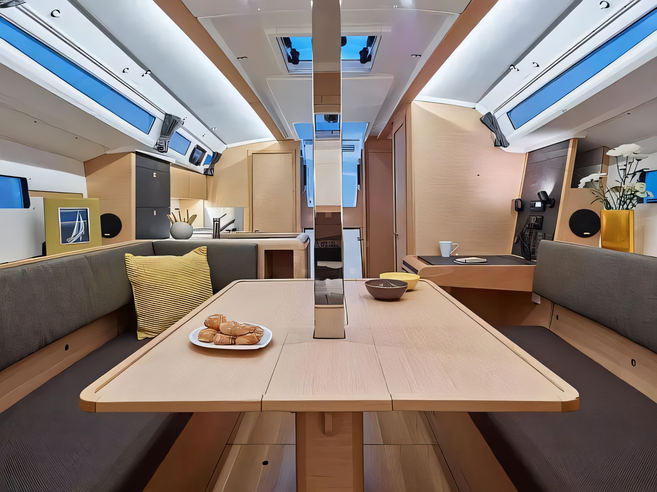 Layout of Sun Odyssey 349 sail boat with 3 cabins Croatia yacht charter