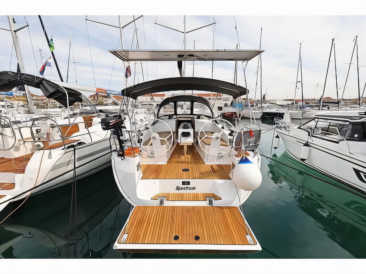 Exterior overview of Bavaria Cruiser 37 sail boat for charter from Pirovac in the Sibenik sailing area Croatia