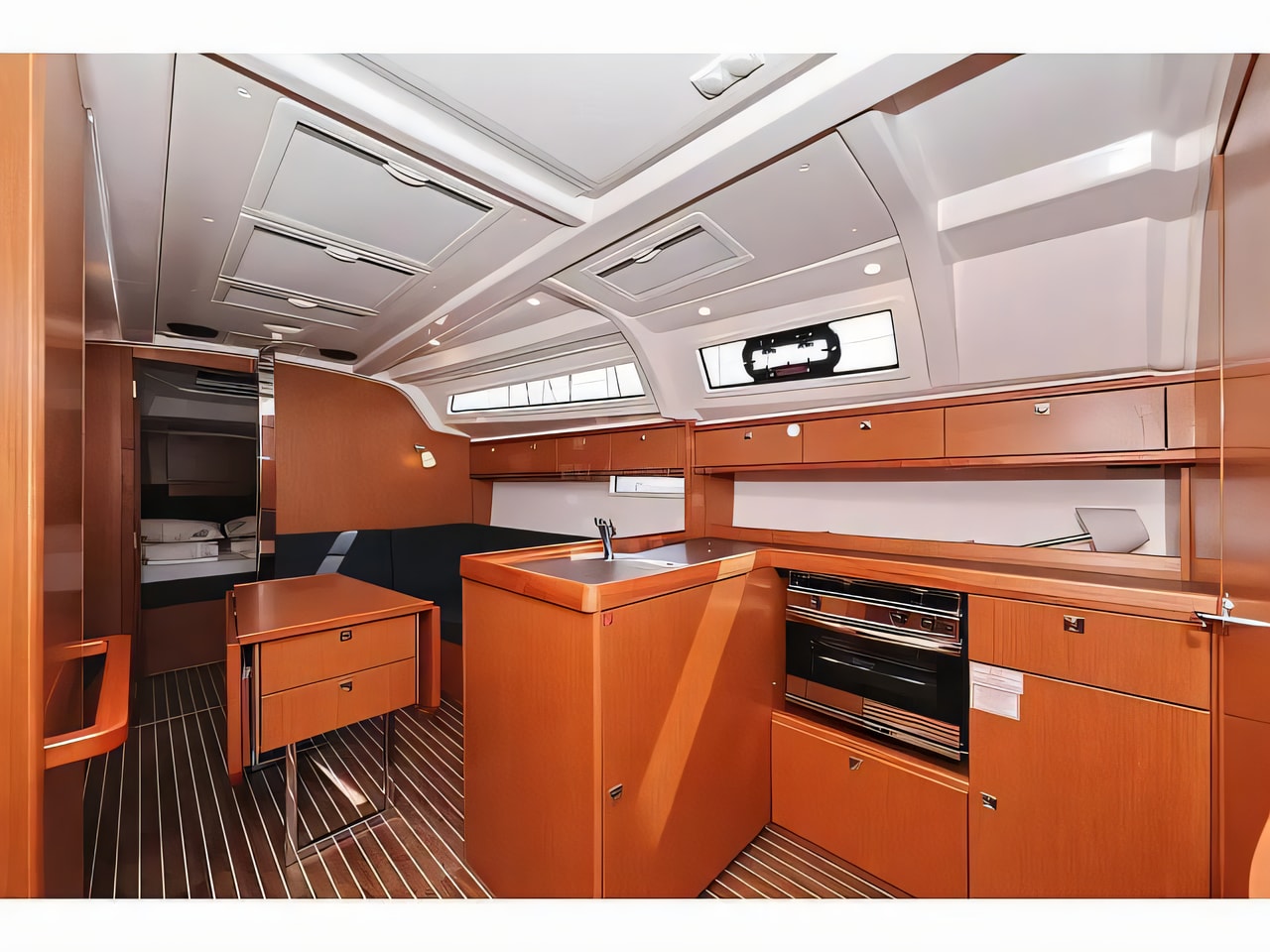 Layout of Bavaria Cruiser 37 sail boat with 3 cabins Croatia yacht charter