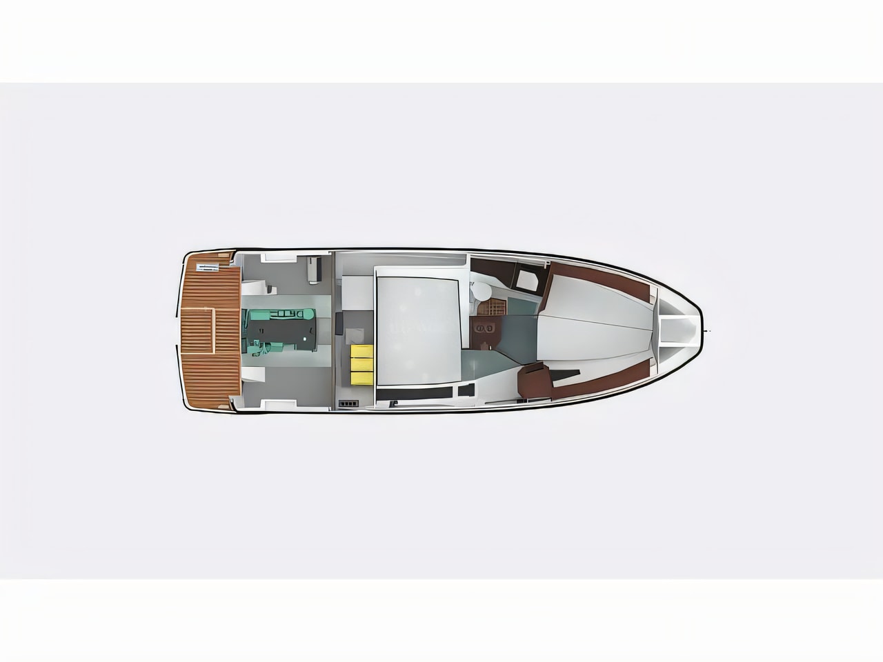 Interior of Grandezza 30 OC motor boat with 2 cabins Croatia yacht charter