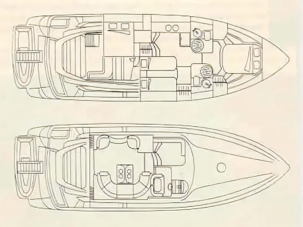 Interior of Sunseeker Manhattan 48 FLY motor boat with 3 cabins Croatia yacht charter