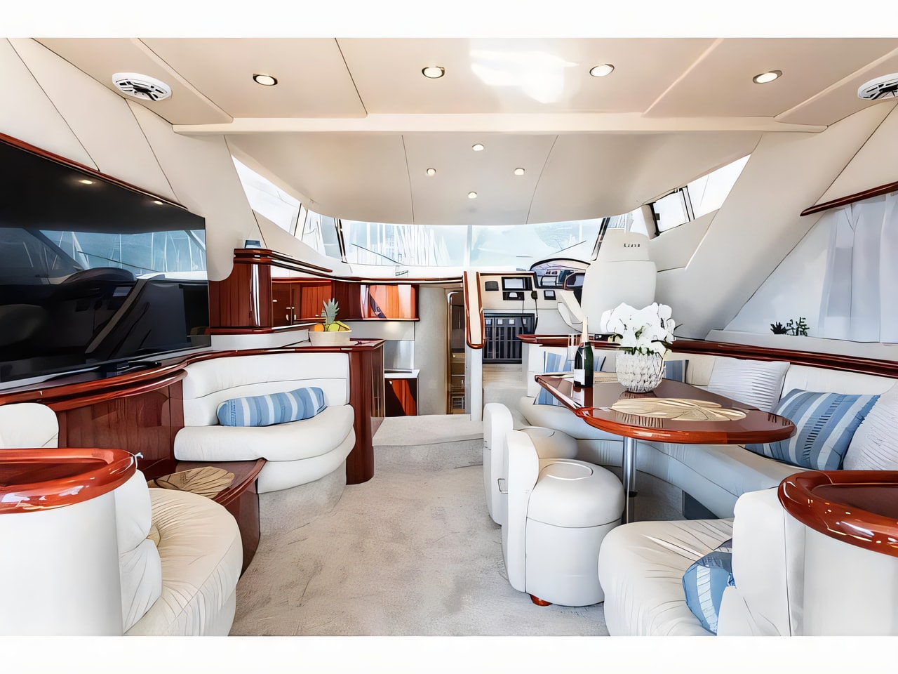 Layout of Sunseeker Manhattan 48 FLY motor boat with 3 cabins Croatia yacht charter