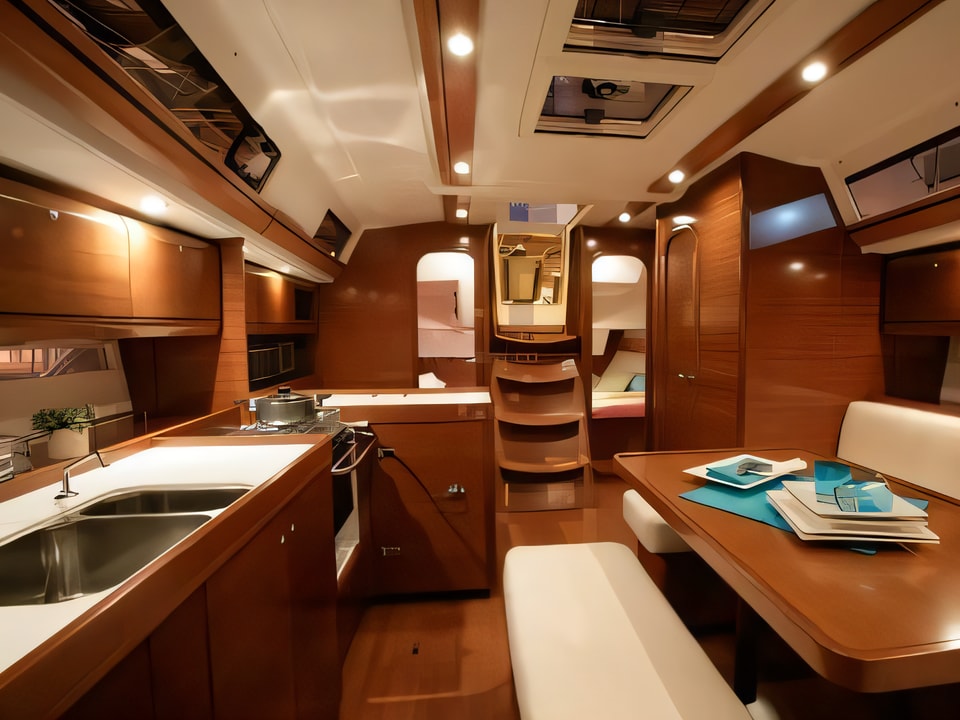 Interior of Dufour 405 BM sail boat with 3 cabins Croatia yacht charter