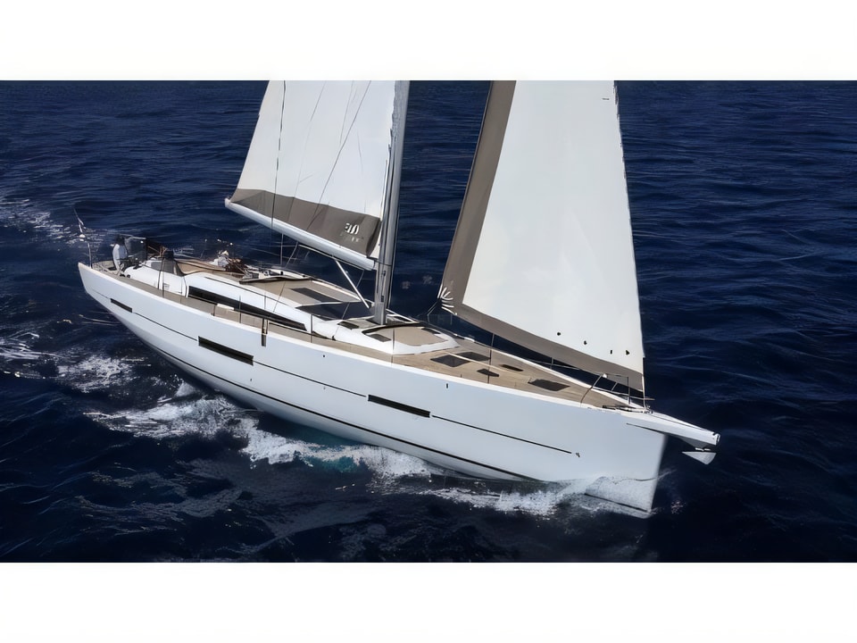 Exterior overview of Dufour 560 sail boat for charter from Pula Tehnomont Marina Veruda in the Istria / Kvarner sailing area Croatia