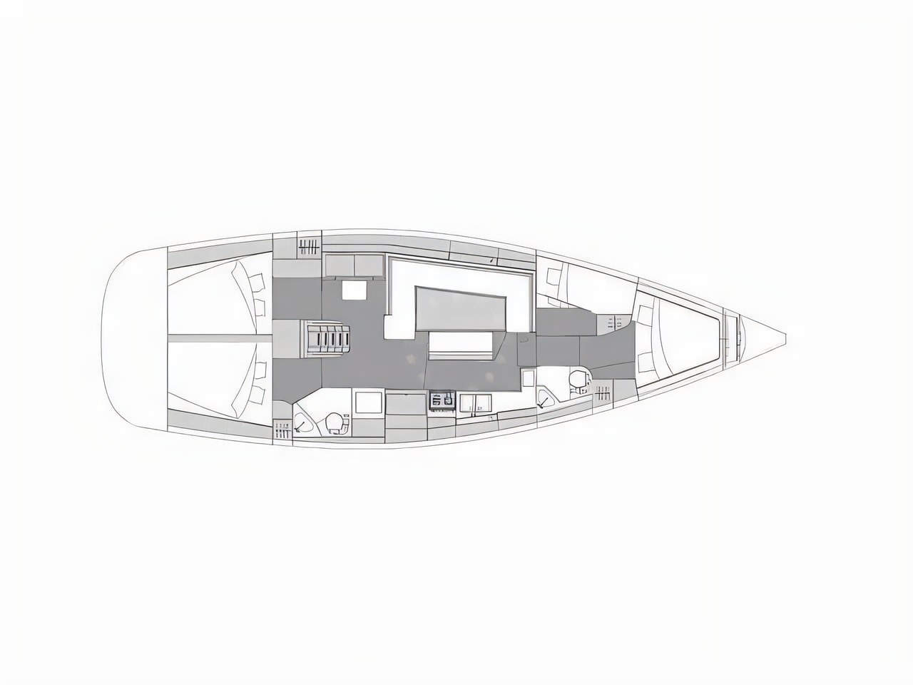 Interior of Elan Impression 45.1 sail boat with 4 cabins Croatia yacht charter
