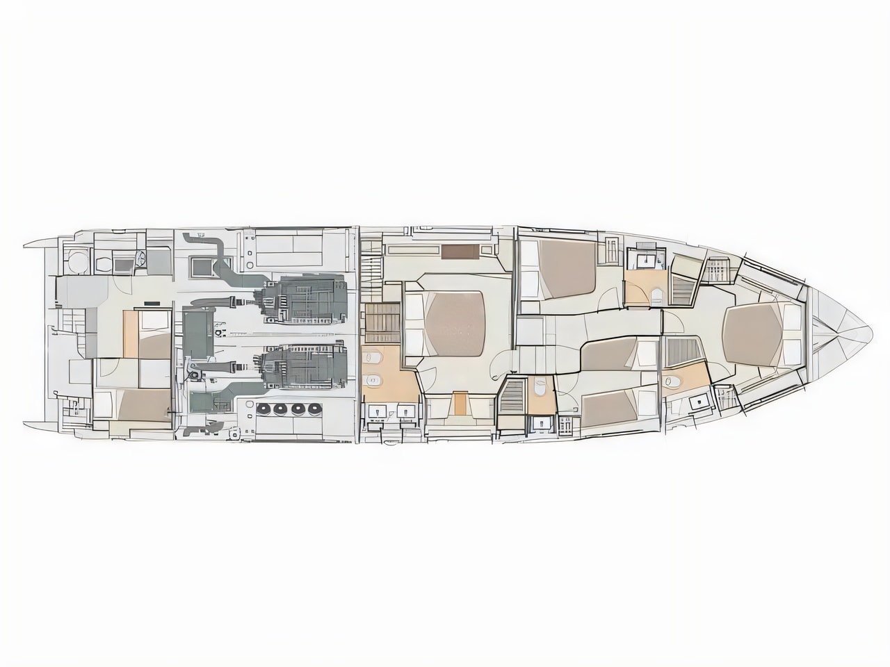 Interior of Azimut 72 motoryacht with 4 cabins Croatia yacht charter