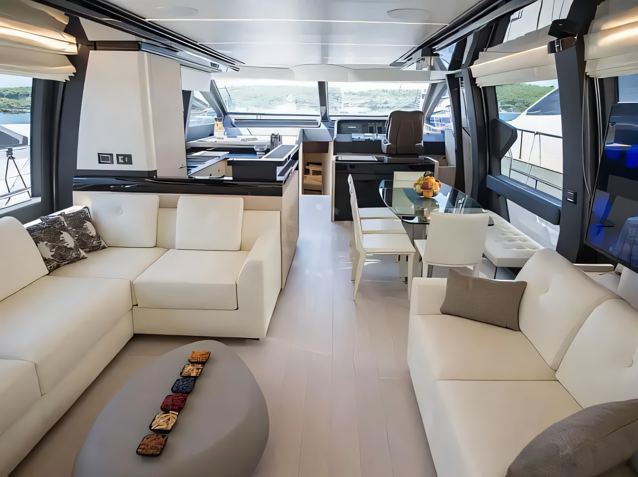 Layout of Azimut 72 motoryacht with 4 cabins Croatia yacht charter