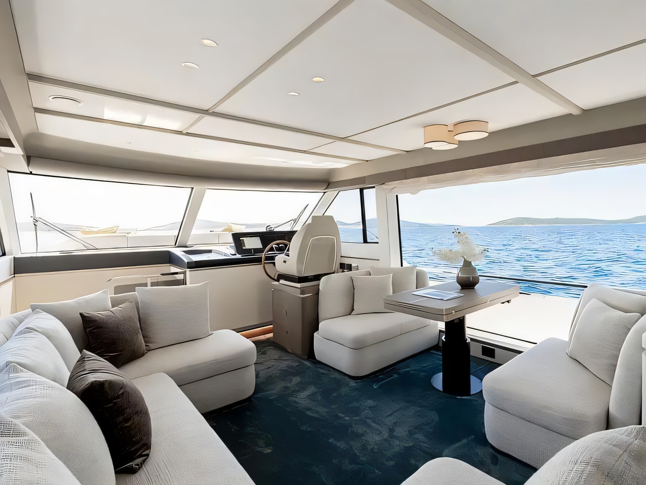 Layout of Azimut Magellano 60 motoryacht with 3 cabins Croatia yacht charter
