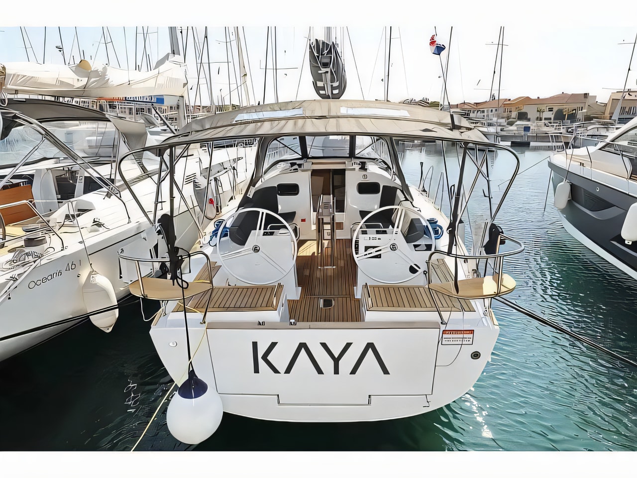 Exterior overview of Elan Impression 40.1 sail boat for charter from Biograd Kornati in the Zadar sailing area Croatia