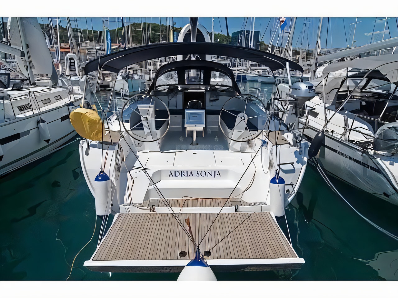 Exterior overview of Bavaria Cruiser 46 sail boat for charter from Split ACI Marina in the Split sailing area Croatia