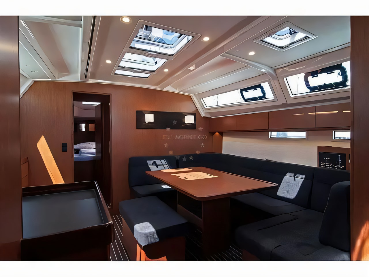 Layout of Bavaria Cruiser 46 sail boat with 4 cabins Croatia yacht charter