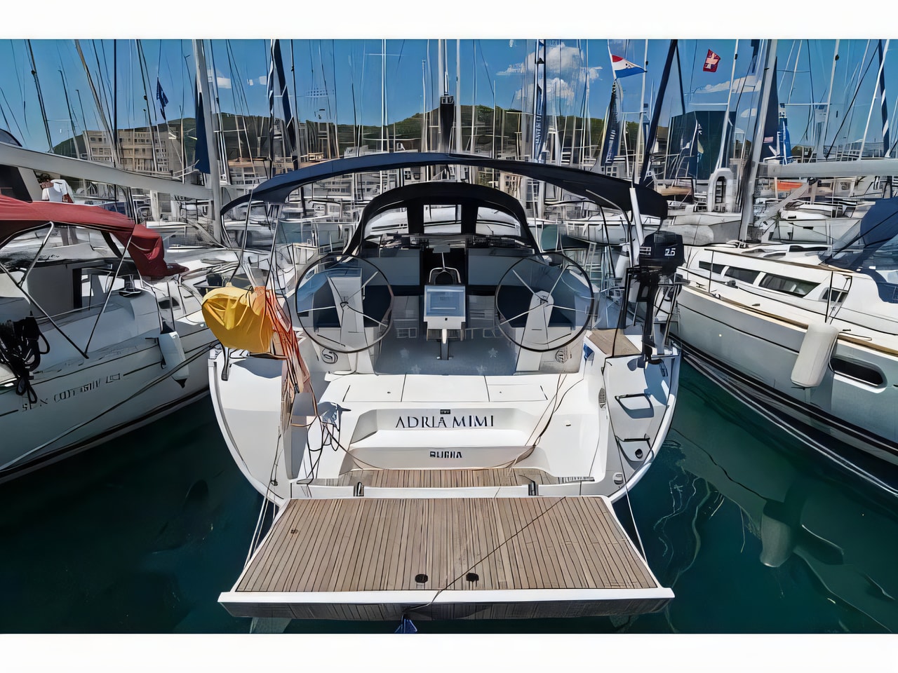 Exterior overview of Bavaria Cruiser 46 sail boat for charter from Split ACI Marina in the Split sailing area Croatia