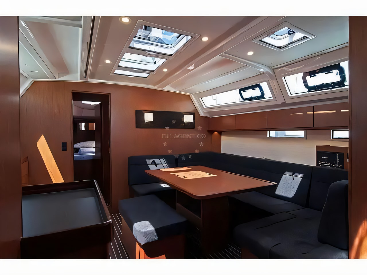 Layout of Bavaria Cruiser 46 sail boat with 4 cabins Croatia yacht charter