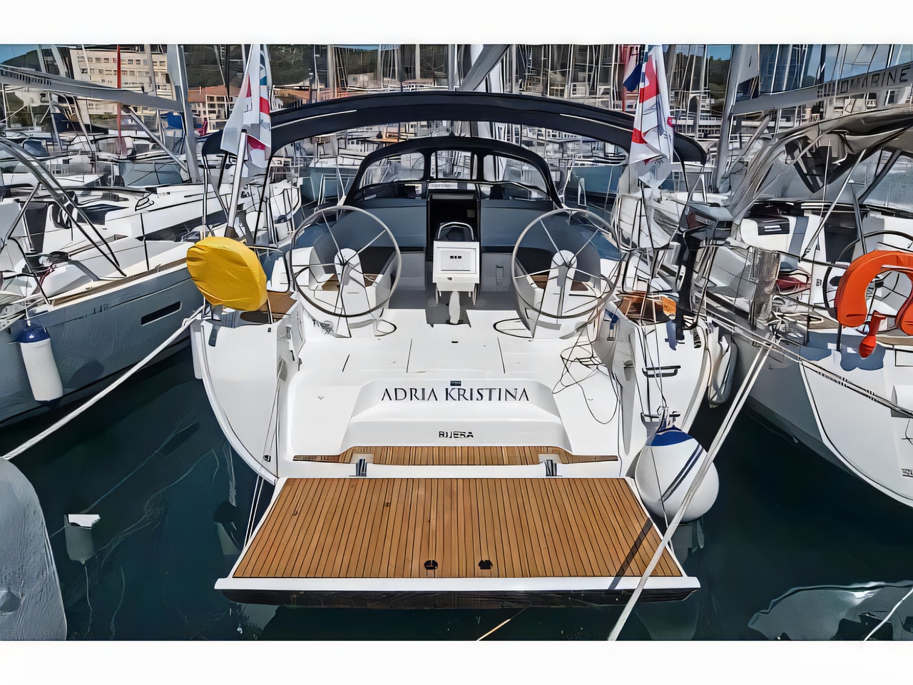 Exterior overview of Bavaria Cruiser 46 sail boat for charter from Split ACI Marina in the Split sailing area Croatia