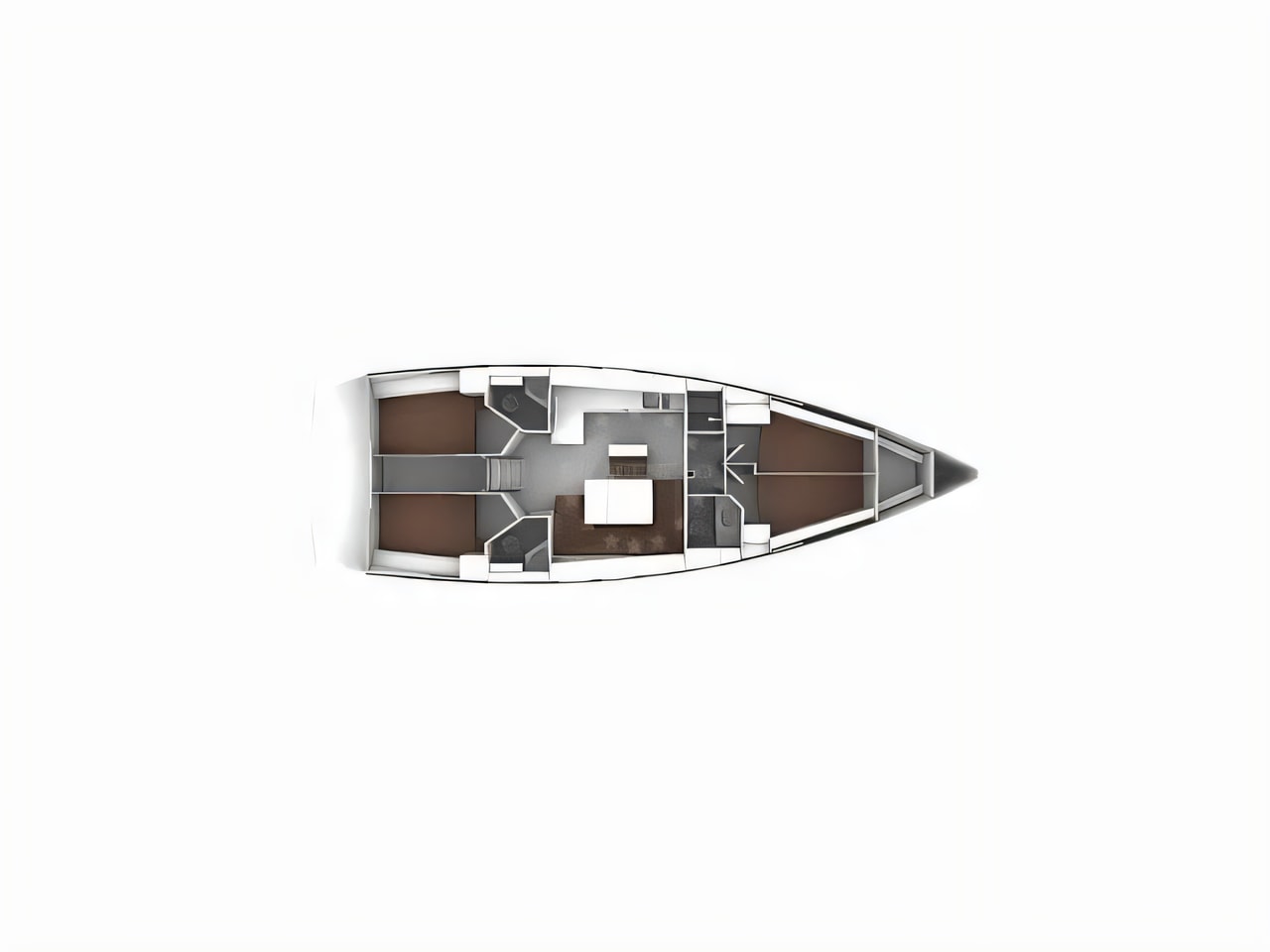 Interior of Bavaria Cruiser 46 sail boat with 4 cabins Croatia yacht charter