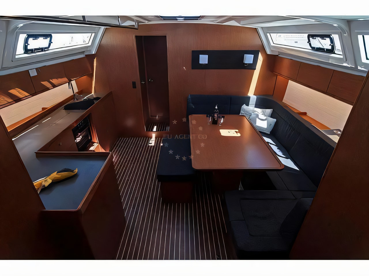 Layout of Bavaria Cruiser 46 sail boat with 4 cabins Croatia yacht charter