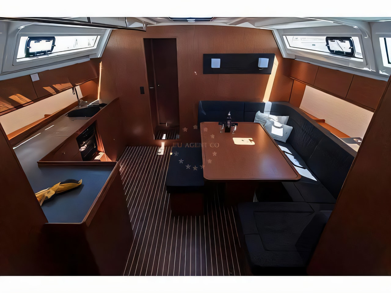 Layout of Bavaria Cruiser 46 sail boat with 4 cabins Croatia yacht charter