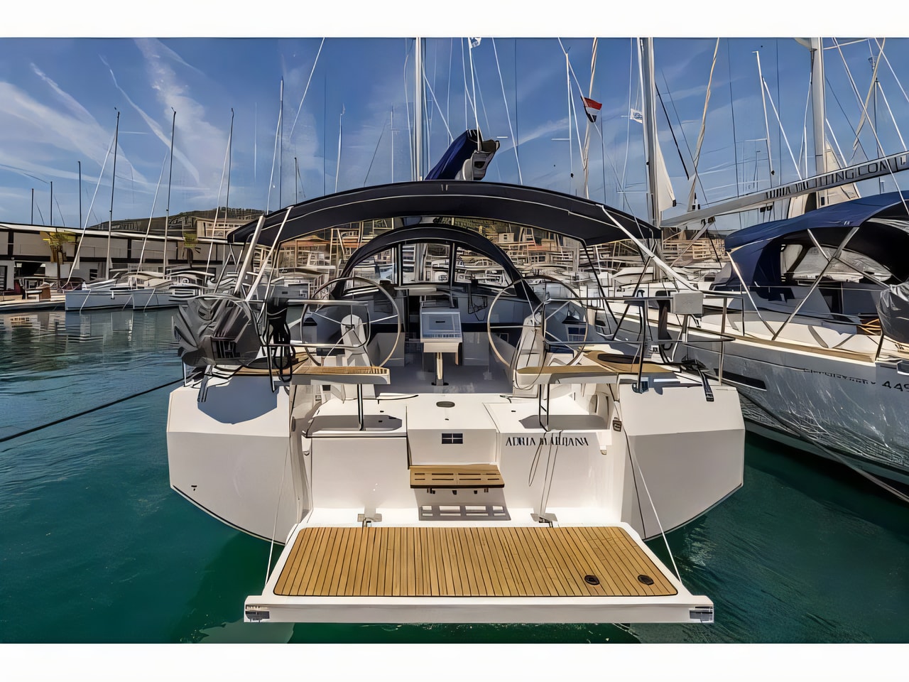 Exterior overview of Bavaria C42 sail boat for charter from Split ACI Marina in the Split sailing area Croatia