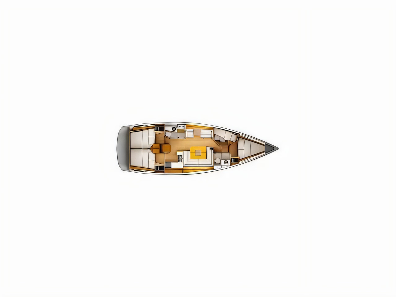Interior of Bavaria C42 sail boat with 3 cabins Croatia yacht charter