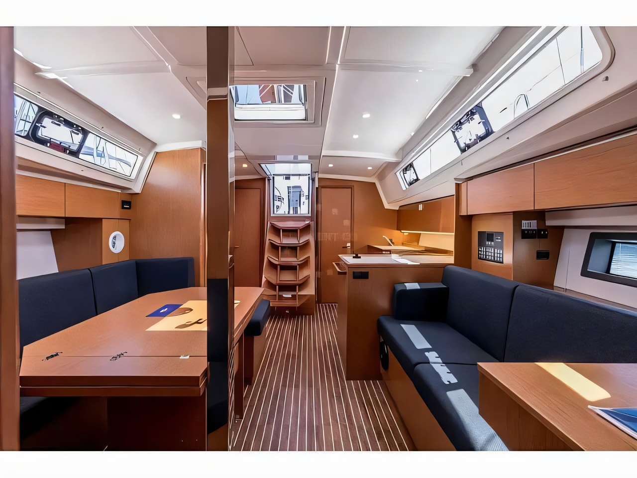 Layout of Bavaria C42 sail boat with 3 cabins Croatia yacht charter