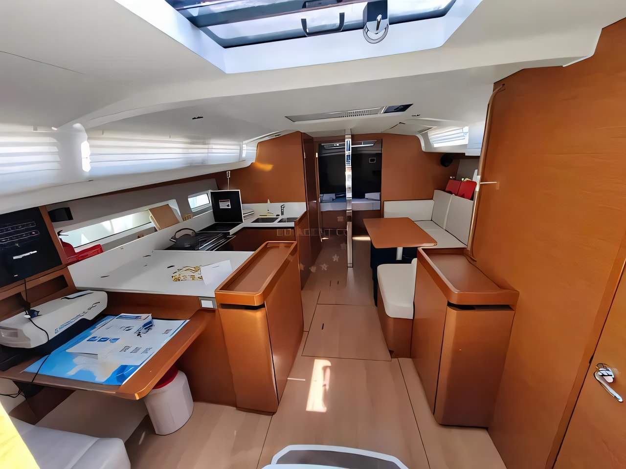 Layout of Sun Odyssey 440 sail boat with 4 cabins Croatia yacht charter