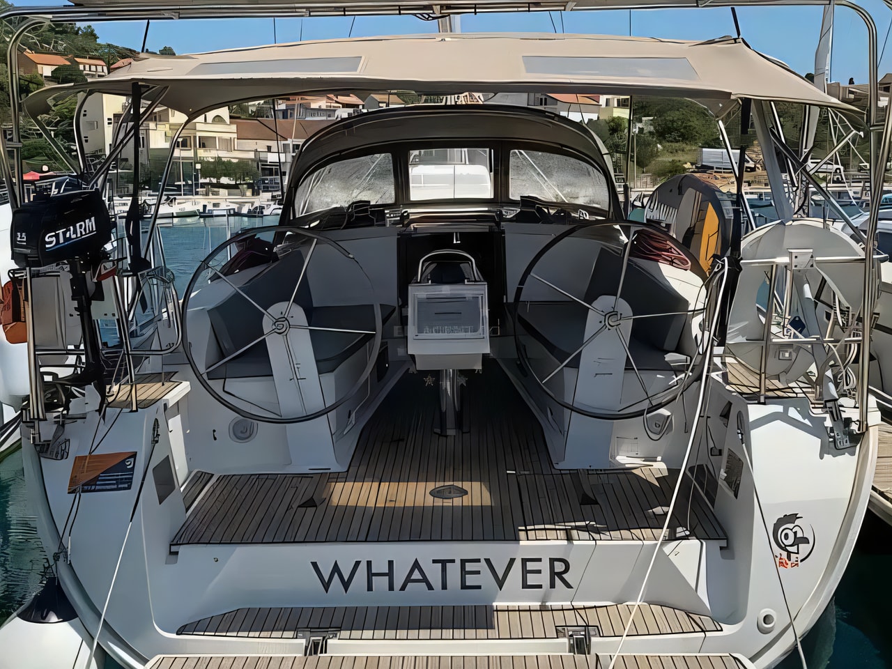 Exterior overview of Bavaria Cruiser 41 sail boat for charter from Sukosan Marina Dalmacija in the Kornati sailing area Croatia