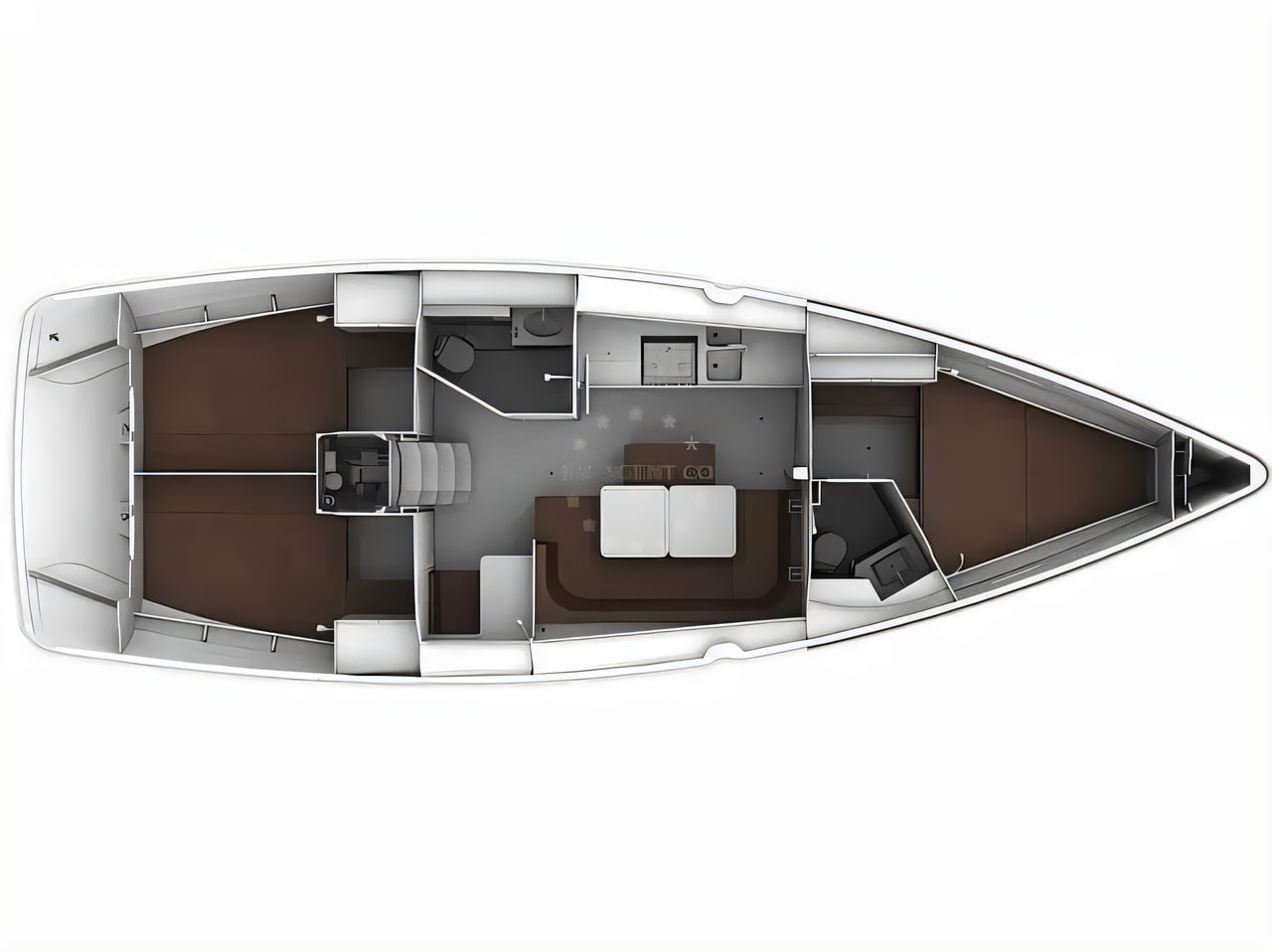 Interior of Bavaria Cruiser 41 sail boat with 3 cabins Croatia yacht charter